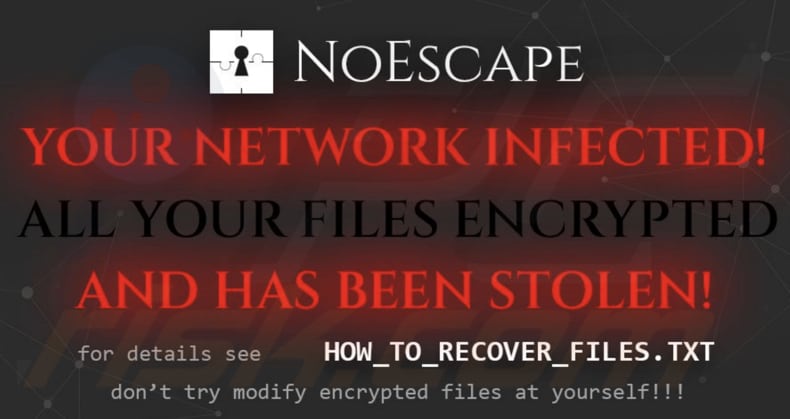 Fundo do ambiente de trabalho do ransomware NoEscape