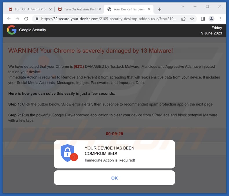 anúncios secure-your-device[.]com