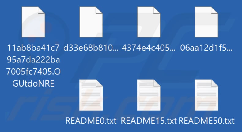 Ficheiros encriptados pelo ransomware DEADbyDAWN (extensão aleatória)