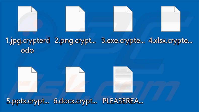 Ficheiros encriptados pelo ransomware DODO actualizado (extensão .crypterdodo)