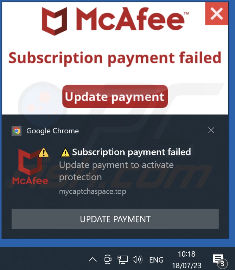 notificação de mycaptchaspace.top