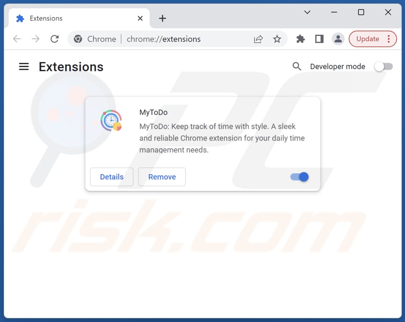 Removendo as extensões do Google Chrome relacionadas a mylistodo.com