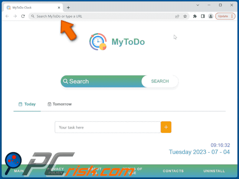 Sequestrador de navegador MyToDo mylistodo.com redirecciona para onlinewebsearches.co