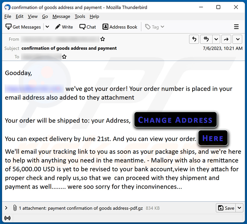 Fraude por Email Order Information (2023-07-07)