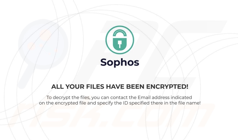 Fundo de ecrã do ransomware SophosEncrypt