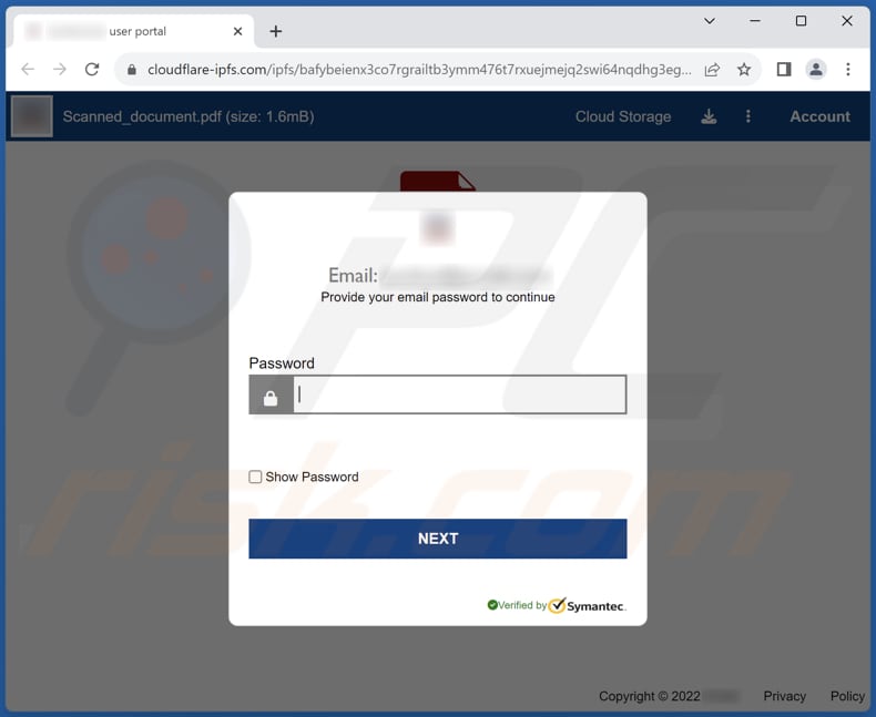 A File Was Shared With You Via Dropbox Email Site de phishing fraudulento