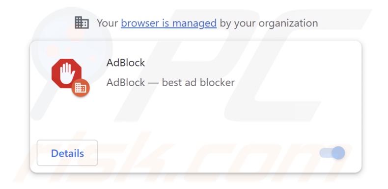 Extensão do adware AdBlock
