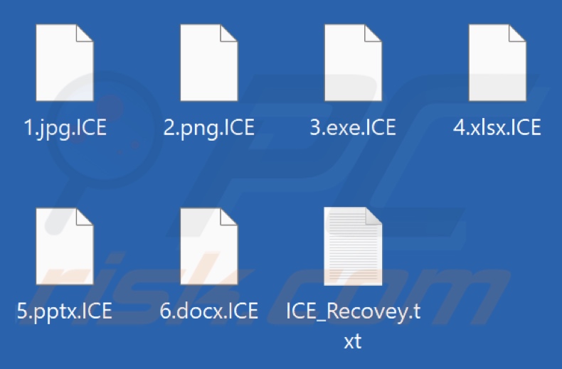 Ficheiros encriptados pelo ransomware BLACK ICE (extensão .ICE)