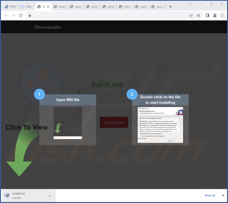 Adware do site que promove o Designer
