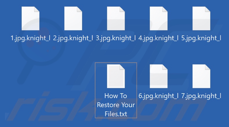 Ficheiros encriptados pelo ransomware Knight (extensão .knight_l)