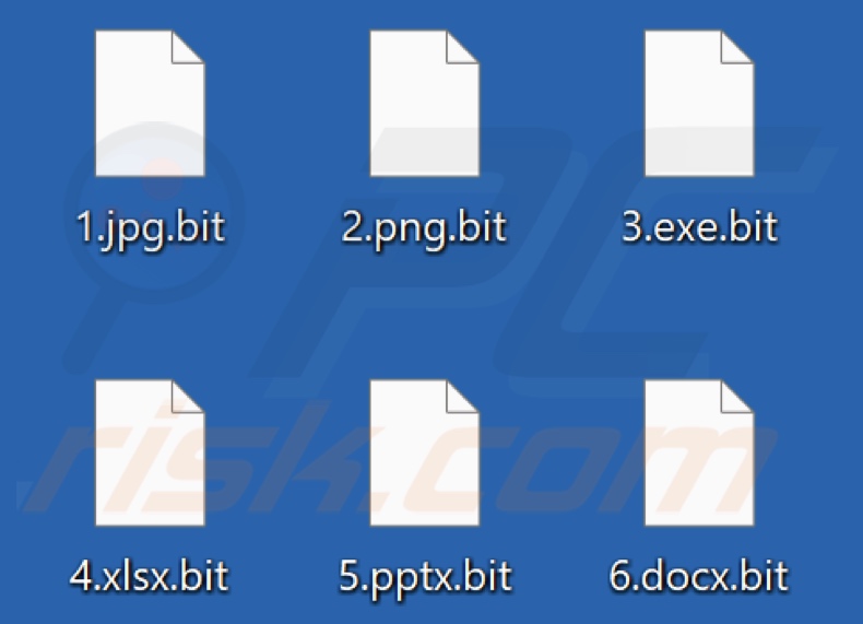 Ficheiros encriptados pelo ransomware NoBit (extensão .bit)