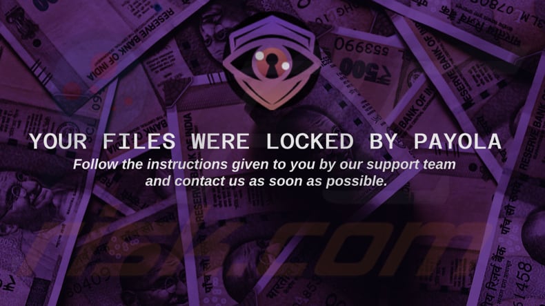 Fundo da janela do ransomware Payola