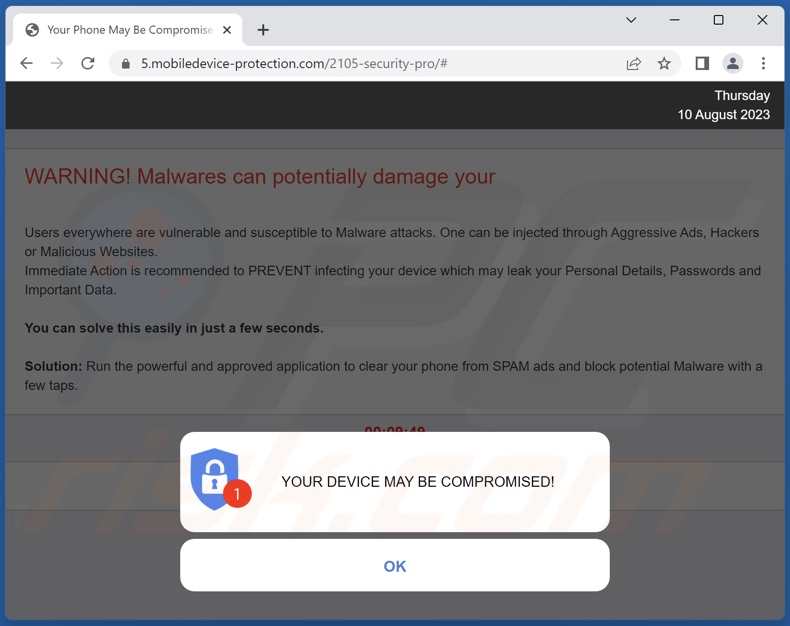 fraude YOUR DEVICE MAY BE COMPROMISED