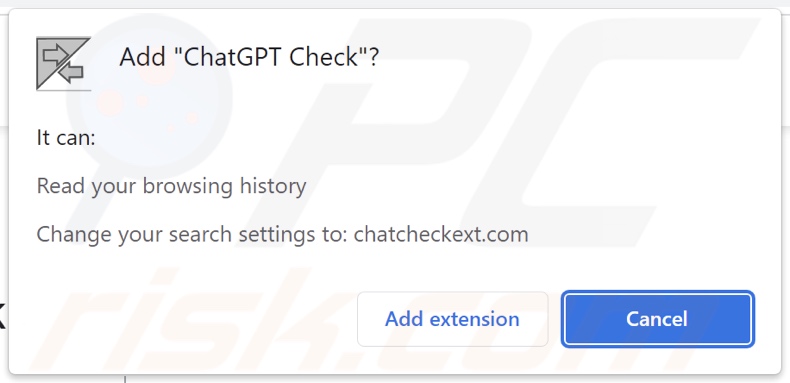 Sequestrador de navegador ChatGPT Check a pedir permissões