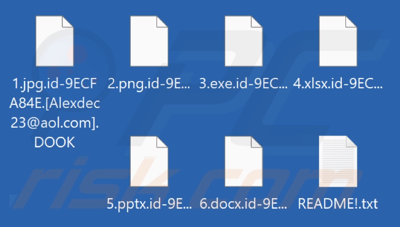 Ficheiros encriptados pelo ransomware DOOK (extensão .DOOK)