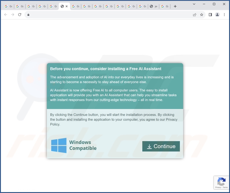 Site a promover uma instalação que contém o sequestrador de navegador NXD Fix