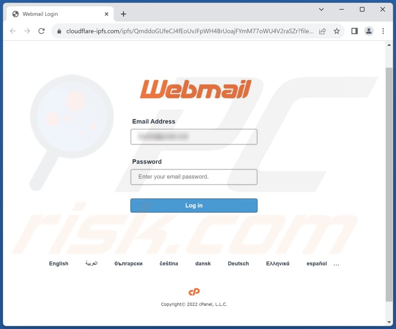 Página de phishing da fraude por email Switch To New Version