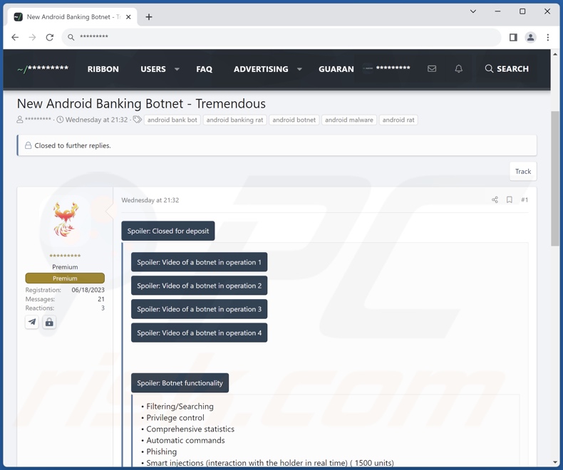 Malware Tremendous promovido na web