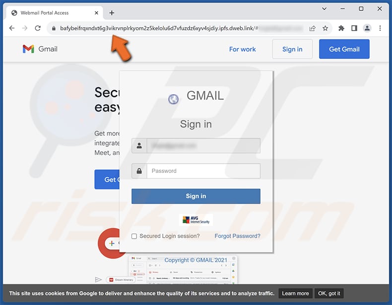 página de phishing da fraude por email página de phishing da fraude por email