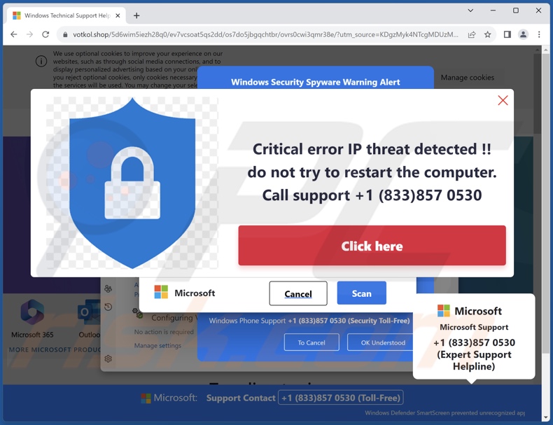 fraude Critical Error IP Threat Detected