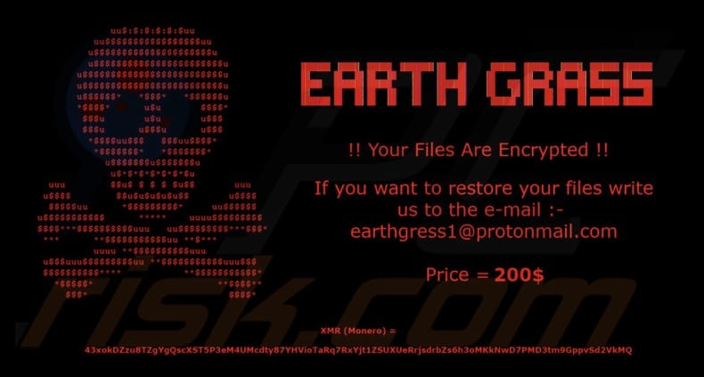 Fundo do ambiente de trabalho do ransomware EARTH GRASS