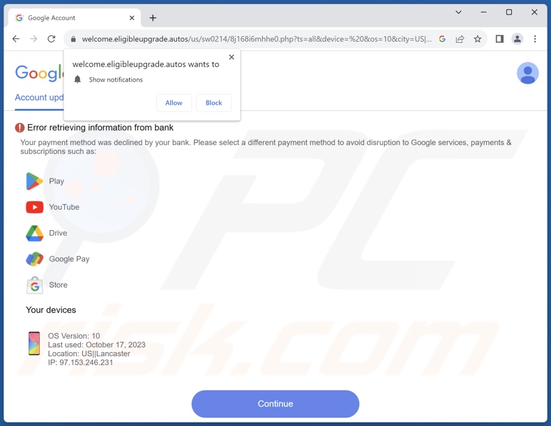 fraude Error Retrieving Information From Bank