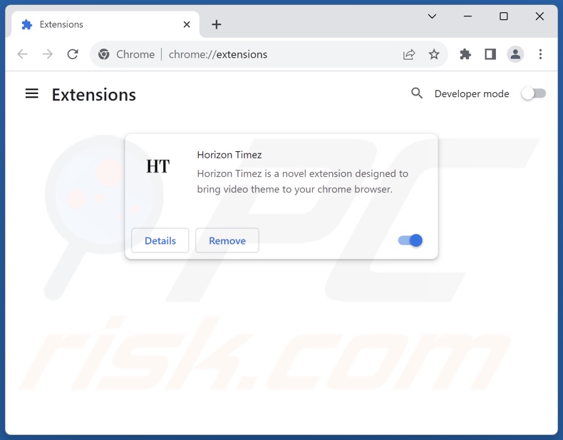 Remoção das extensões do Google Chrome relacionadas com o psrcfornow.com