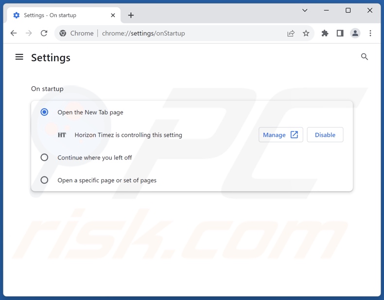 Remoção do psrcfornow.com da página inicial do Google Chrome