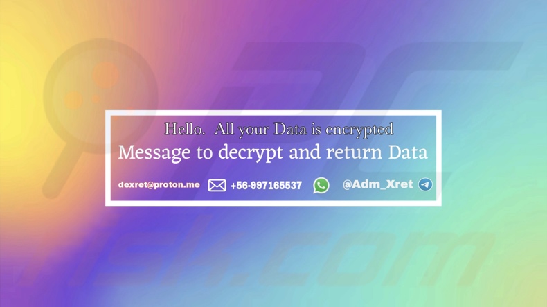 Fundo do ambiente de trabalho do ransomware Xret