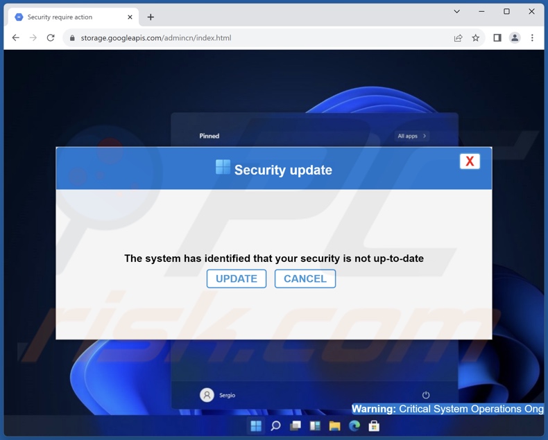 fraude Your Security Is Not Up-To-Date