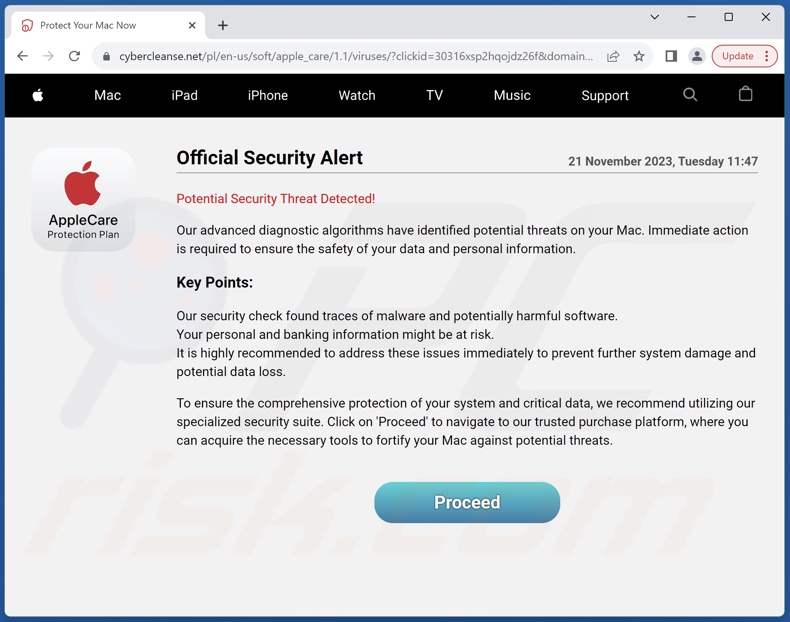 fraude AppleCare - Official Security Alert