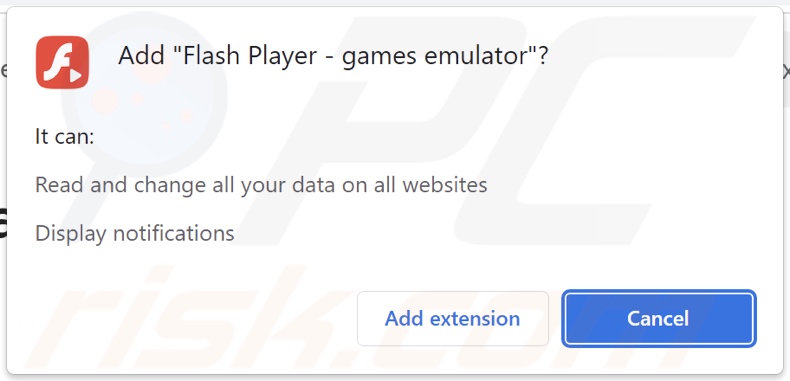 Flash Player - Emulador a pedir várias permissões