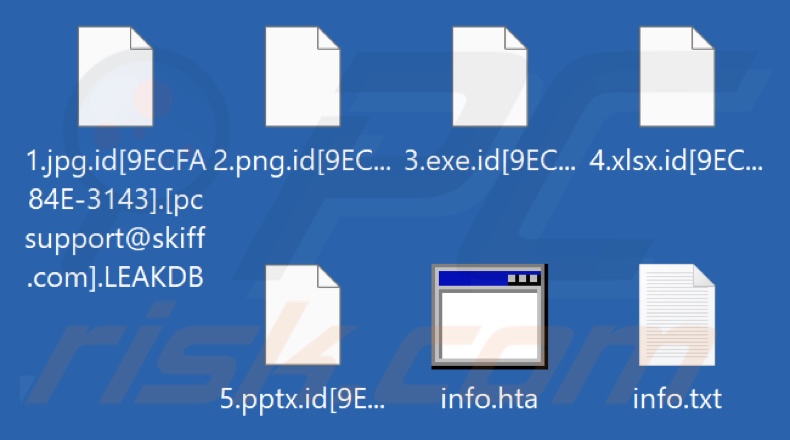 Ficheiros encriptados pelo ransomware LEAKDB (extensão .LEAKDB)