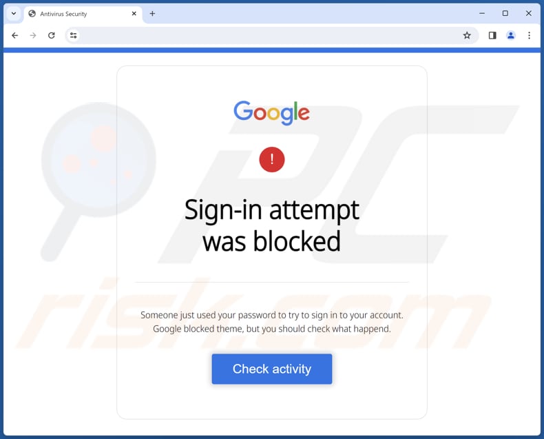 fraude Google - Sign-in Attempt Was Blocked