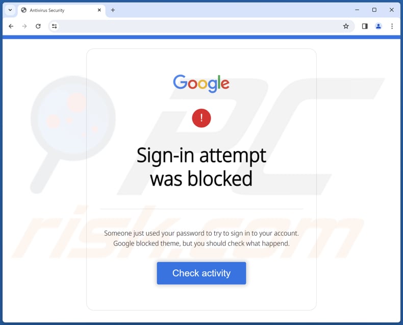 fraude Google - Sign-in Attempt Was Blocked