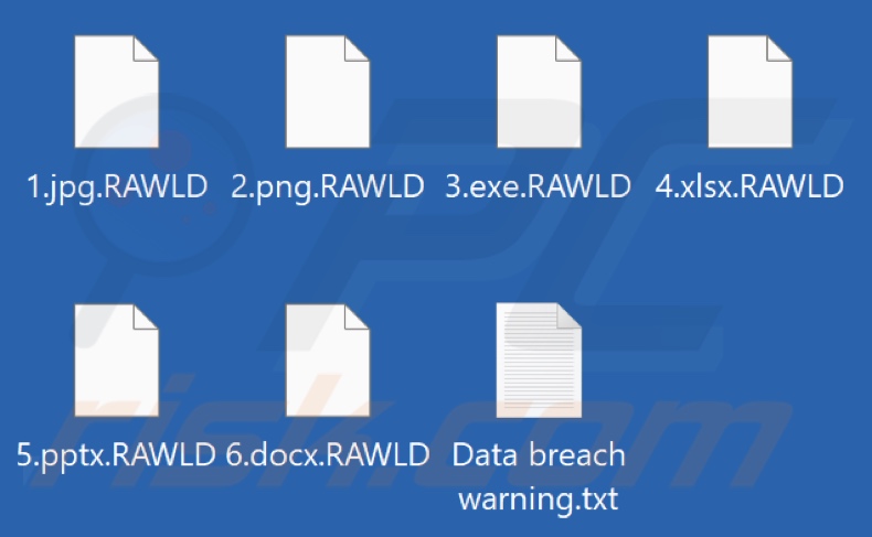 Ficheiros encriptados pelo ransomware RA World (extensão .RAWLD)