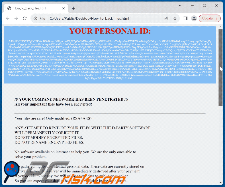 Nota de resgate do ransomware Rapid (How_to_back_files.html)