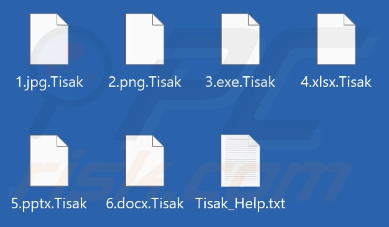 Ficheiros encriptados pelo ransomware Tisak (extensão .Tisak)