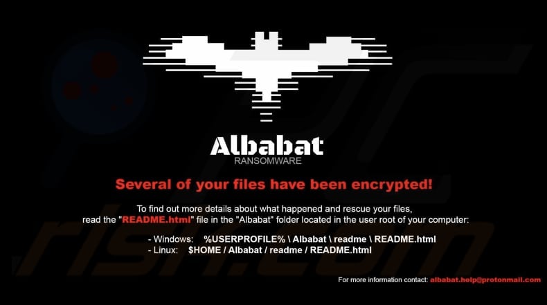 Fundo fundo do ambiente de trabalho do ransomware Albabat