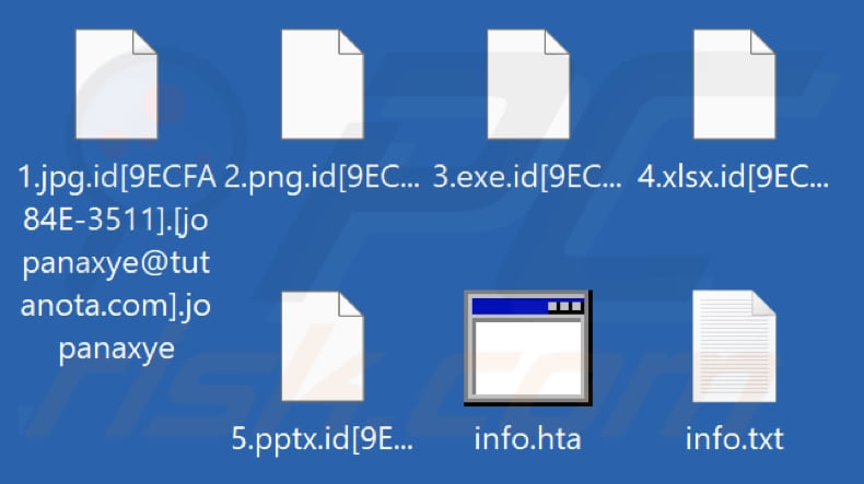 Ficheiros encriptados pelo ransomware Jopanaxye (extensão .jopanaxye)