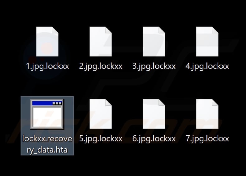 Ficheiros encriptados pelo ransomware Lockxx (extensão .lockxx)