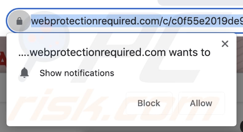 Site a pedir autorização para enviar notificações de MacOS Is Infected - Virus Found Notification Scam no Chrome 2