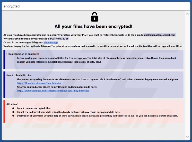 Nota de resgate do ransomware Mango (info.hta)