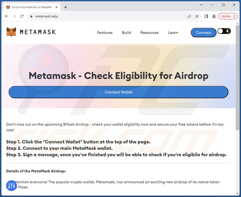 Metamask Airdrop fraude