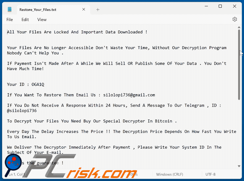 Nota de resgate do ransomware RCRU64 Restore_Your_Files.txt as gif