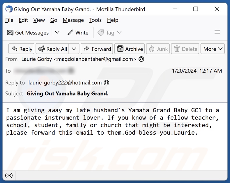 variante alternativa da fraude do email Yamaha Baby Grand Piano (2)