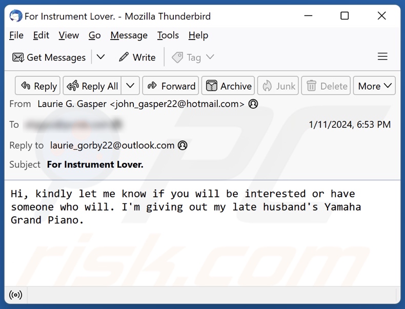 variante alternativa da fraude do email Yamaha Baby Grand Piano (3)