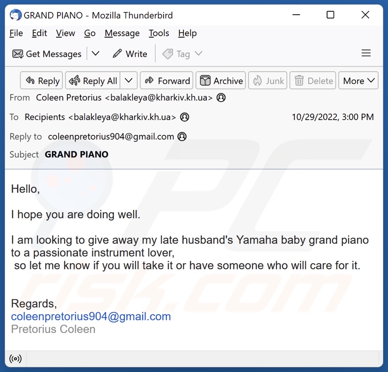 Variante alternativa da fraude do email Yamaha Baby Grand Piano (5)