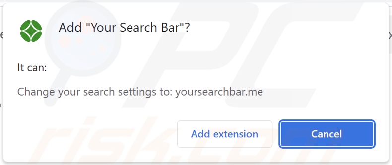 Sequestrador de navegador Your Search Bar a pedir permissões