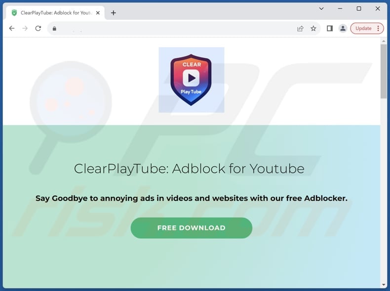 Site usado para promover a aplicação da API do Clear Play Tube